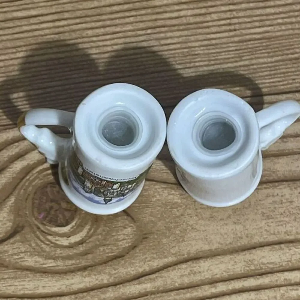 Vintage Mini Beer Stein Salt & Pepper Shakers Made In Germany Neuschwanstein‎